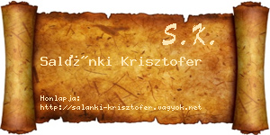 Salánki Krisztofer névjegykártya