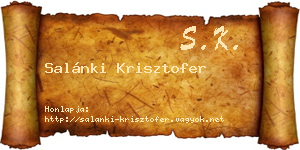 Salánki Krisztofer névjegykártya